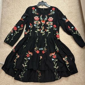 Zara Floral Embroidered Shirt Dress (Tunic) L size